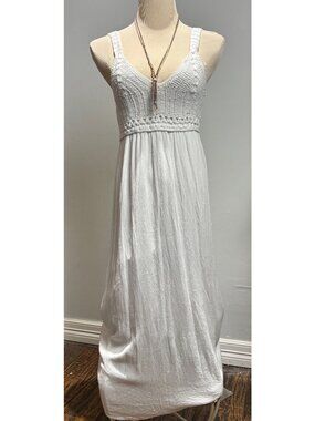 Sincerely Jules White Gauze Crochet Bust Maxi Dress